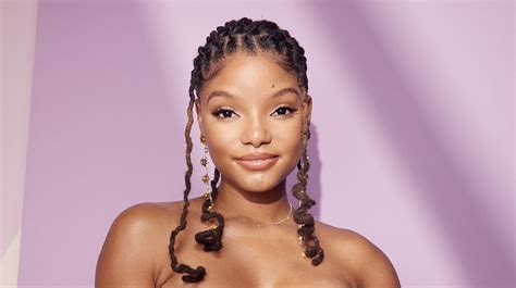 halle bailey bikini|Halle Bailey Dons Cheeky Geometric Print Bikini and .